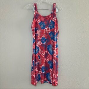 Columbia Red‎ Blue Omni-Freeze Dress Women’s Medium PFG Summer Fishing Outdoor